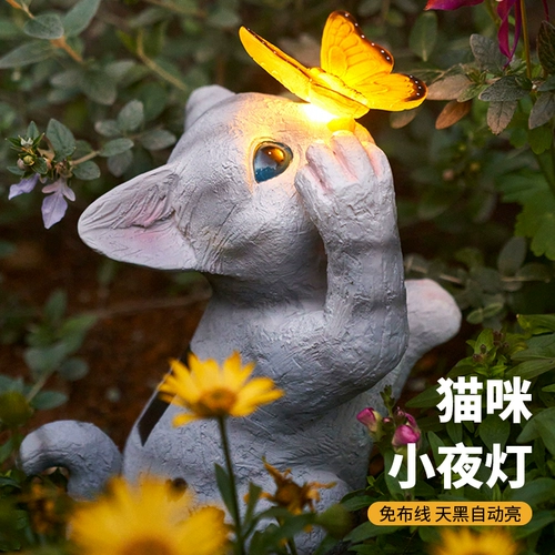 Кошачьи украшения, открытый сад, внутренний двор, креативные милые украшения из смолы в виде животных, балкон, терраса, вилла, планировка на крыше