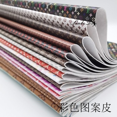 taobao agent Imitation brand leather handmade bags making DIY multi-picture PU leather color baby clothing accessories LOGO