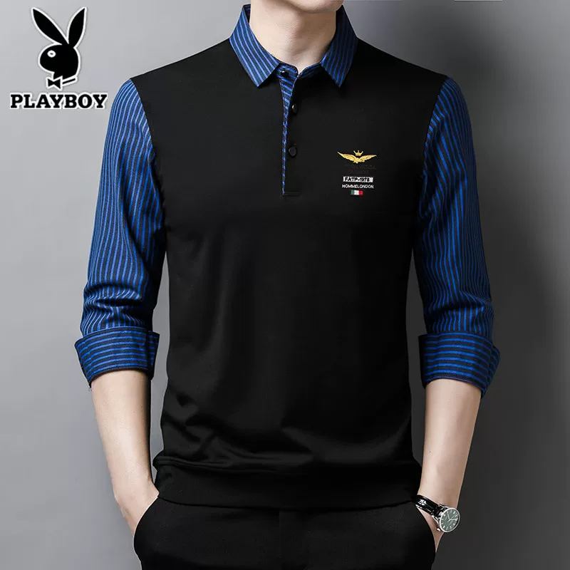 Playboy, мужская кофта с длинными рукавами, комплект, демисезонная база податела ближе к телу футболка, термобелье, высокий ворот