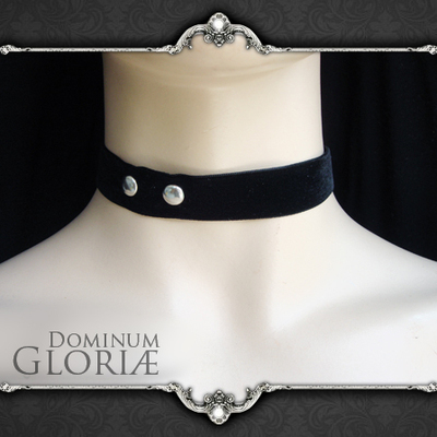 taobao agent Gloria ｜ The steam era handicraft rock punk necklace retro Gothic velvet belt personality collar