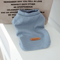 Вафельный синий жилет