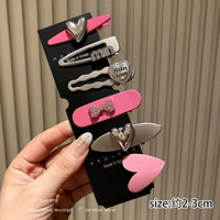 Розовая заколка для волос, комплект, 6 шт