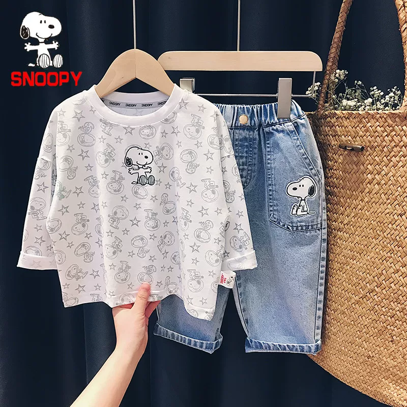 Nuby, Snoopy, детская футболка для мужчин и женщин, базовый комфортный осенний длинный рукав, детская одежда, 2023