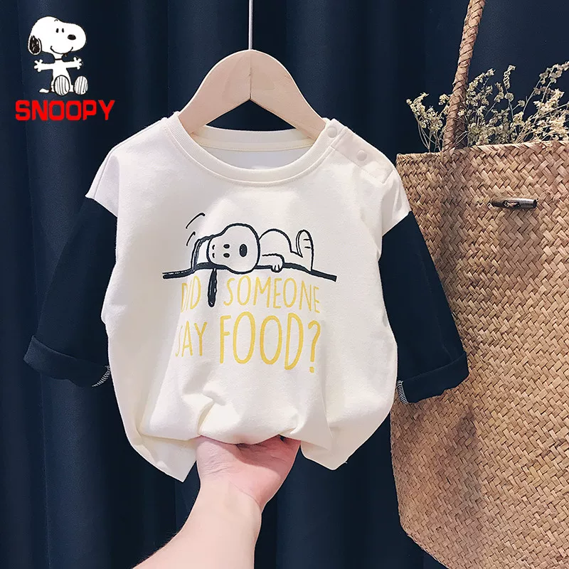 Nuby, Snoopy, детский базовый комфортный для тела весенний лонгслив с длинным рукавом, 2023, тренд сезона