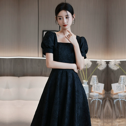 Черное цветное вечернее платье, изысканный стиль, подходит для подростков