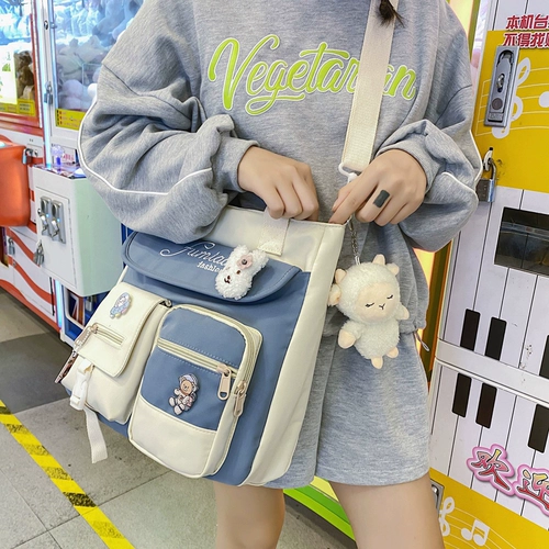 Сумка через плечо, вместительная и большая льняная сумка, сумка на одно плечо, сумка для учебы, тканевый мешок, для средней школы