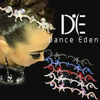 Danceeden Plong Ai Headgear Retro Latin Dance Modern Dance White AB Color Diamond Riamon