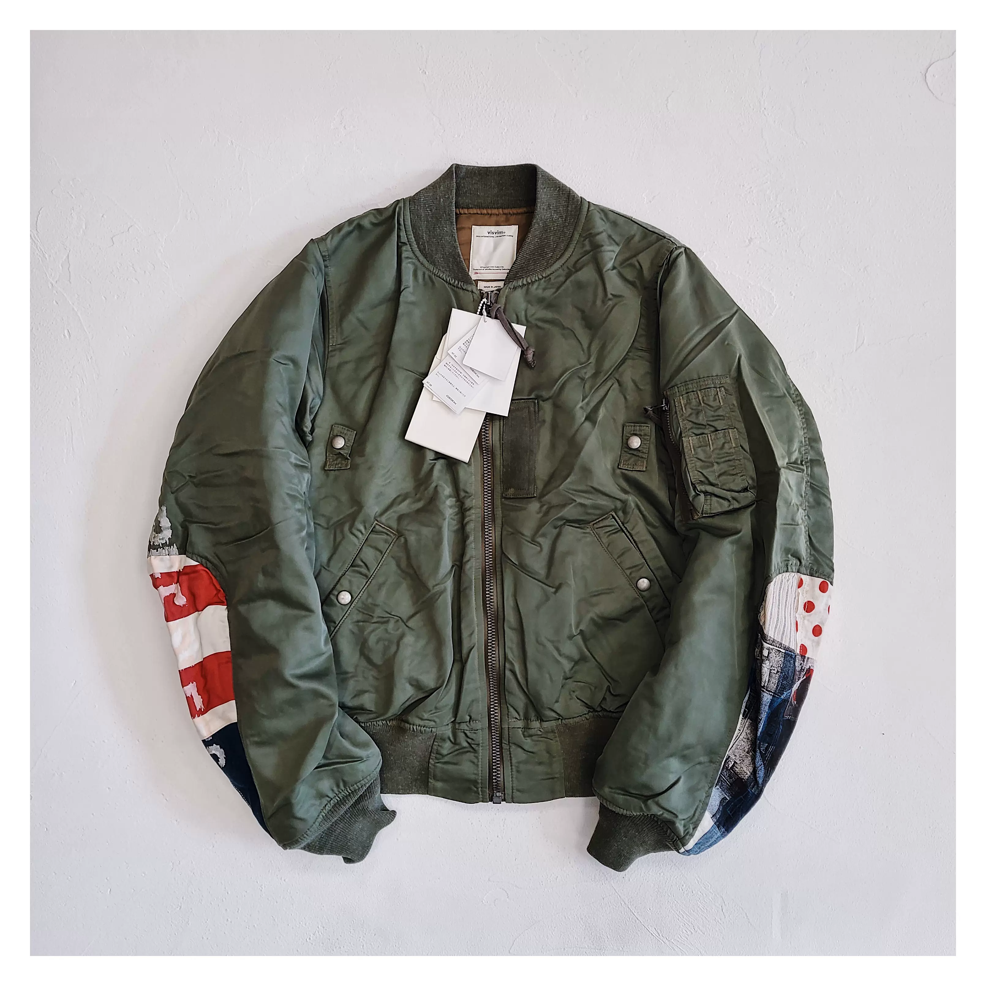 现货VISVIM 16AW ICT THORSON JKT FLAG 泥染国旗MA1飞行夹克-Taobao