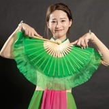 8 -INCH Real Silk Rongchang Fan Dancing Special's Special Dance Gangbang Yunnan Yunnan Flower Drum Fan Практика фаната Xiahong Fan