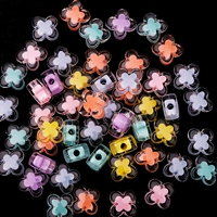 Кристаллические четырехлетние цветочные бусинки 50 штук (сумка) (6 -метровая веревка)