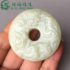 Украшения на руку 古玩古董杂项收藏天然玉石岫玉仿古做旧龙凤玉环老物件老玉器玉璧