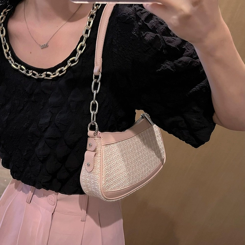 Цепь, сумка подмышку, сумка на одно плечо, на цепочке, французский стиль