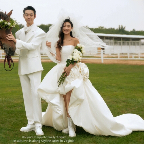 Реквизит для фотографии, модное свадебное платье, ассиметричный крой