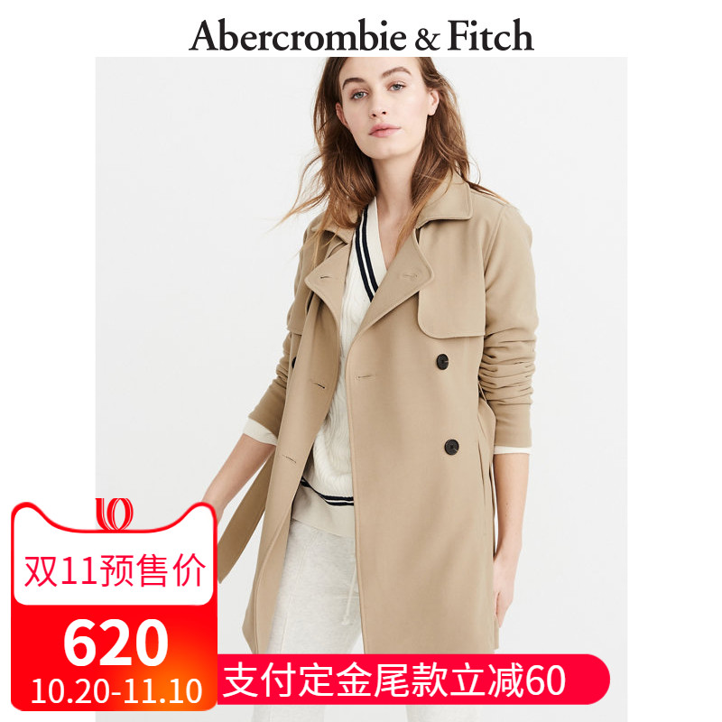 预售Abercrombie＆Fitch女装 垂感军装风外套 196983-1 AF