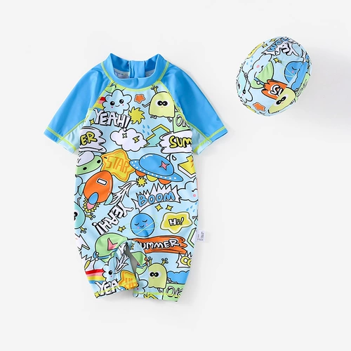 Детский милый быстросохнущий летний купальник для мальчиков для раннего возраста, защита от солнца