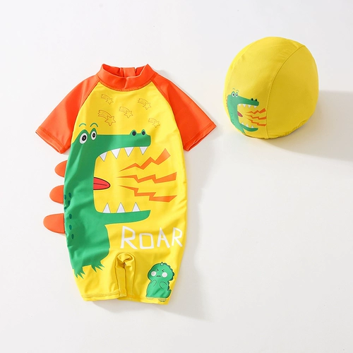 Детский купальник, мультяшный быстросохнущий пляжный динозавр для младенца, защита от солнца