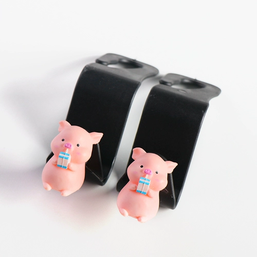 Автомобильный крючок милая сеть красная свиная автомобильная сиденье заднее ряд много -функциональный хранение и хранение, подвесные автомобильные крючки, женщины в машине