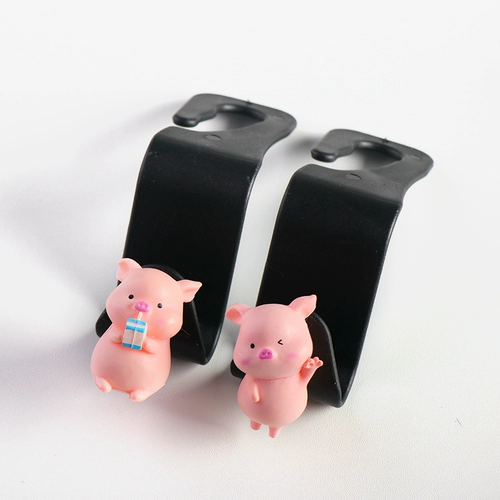 Автомобильный крючок милая сеть красная свиная автомобильная сиденье заднее ряд много -функциональный хранение и хранение, подвесные автомобильные крючки, женщины в машине