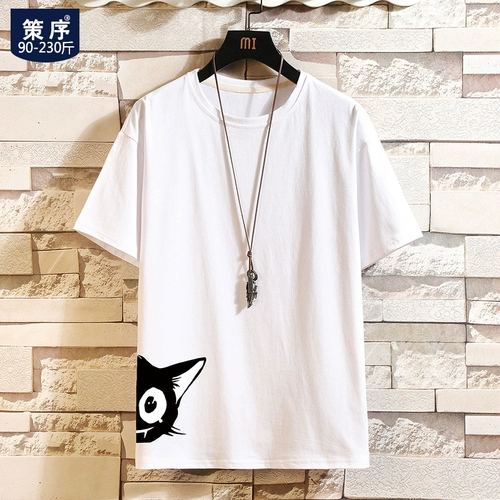 Хлопковая летняя трендовая приятная телу футболка с коротким рукавом, большой размер, белая одежда