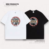 Мужская летняя хлопковая футболка, в американском стиле, короткий рукав