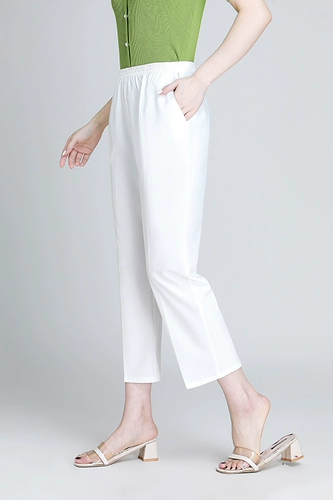 Тонкие шелковые белые штаны для матери, оверсайз