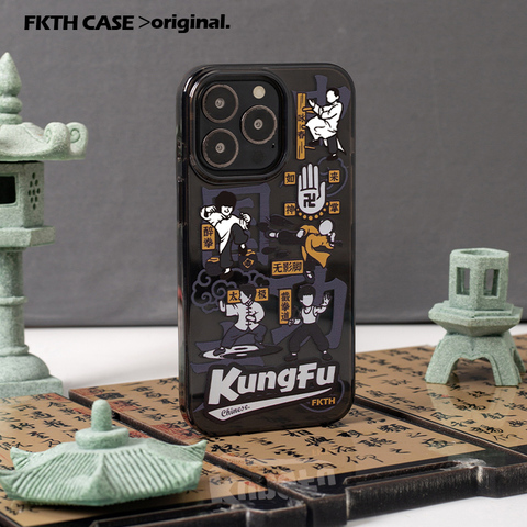 FKTH Funny Kung Fu Illustration Dark Matte – Pro/Plus/Max/Air – 17, 16, 15, 14, 13, 12 iPhone Case