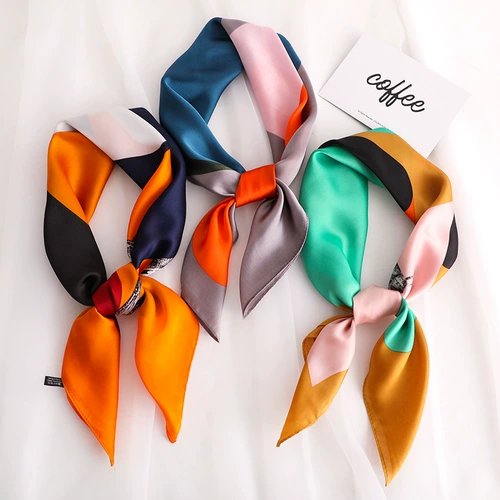 Модный носовой платок, универсальный тонкий шейный платок, шарф, осенний, в западном стиле