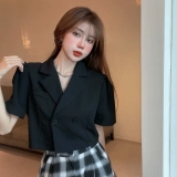 Летний короткий модный тонкий пиджак классического кроя, короткий рукав