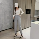 Короткий лонгслив, футболка, универсальный комплект, высокая талия