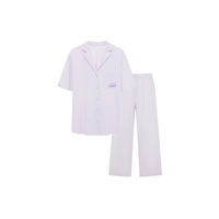 Розово-фиолетовые сиреневые штаны, короткий рукав