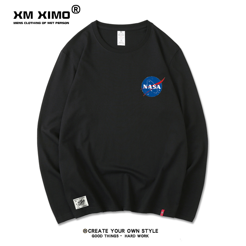 NASA astronaut long-sleeved t-shirt men's autumn clothes sweater trend clothes autumn cotton bottoming shirt autumn clothes