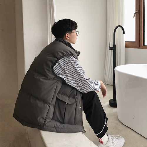 Мужской демисезонный жилет с пухом, куртка, в американском стиле, подходит для подростков, свободный крой