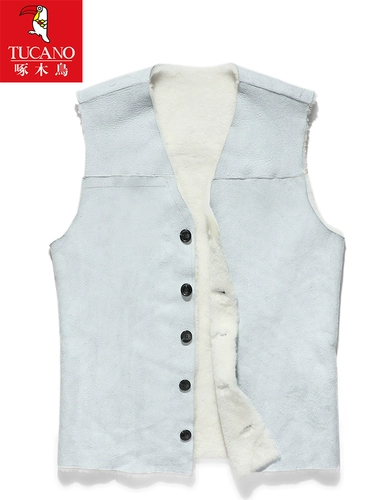 Демисезонная шерстяная удерживающая тепло куртка, мужской жилет, для среднего возраста, увеличенная толщина, из натуральной кожи