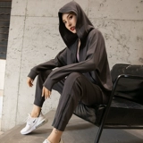 Спортивная летняя толстовка с капюшоном для спортзала, лонгслив, одежда для йоги, свободный крой, в корейском стиле, для бега