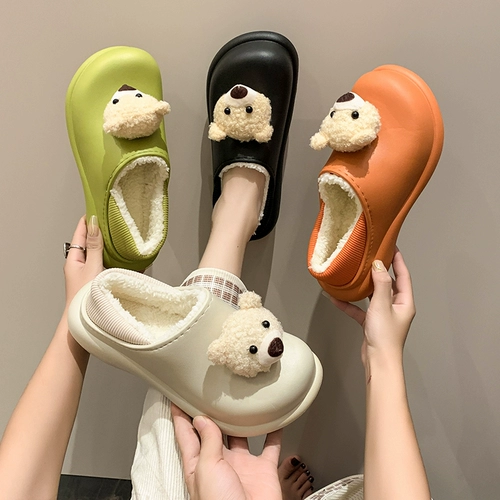 Тапочки, зимняя нескользящая удерживающая тепло милая обувь на платформе
