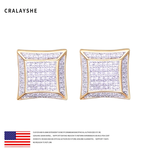 Квадратные мужские серьги в стиле хип-хоп, 2020 года, европейский стиль, яркий броский стиль, изысканный стиль