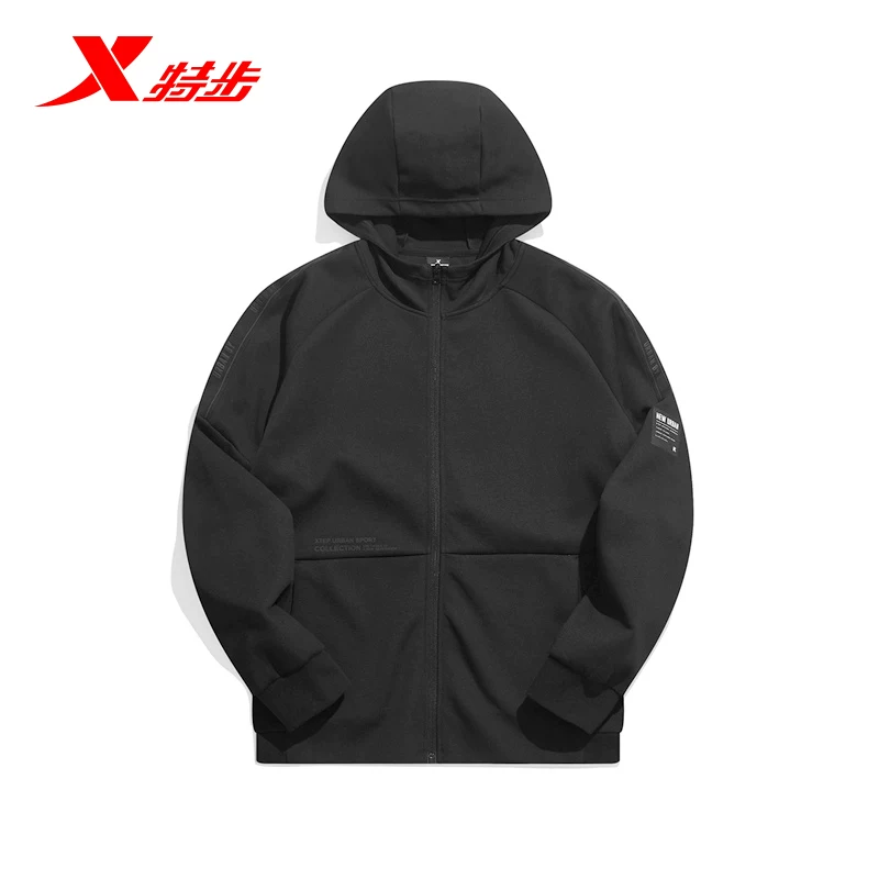 Спортивная мужская куртка Xtep на весну, длинный рукав для отдыха, кофта-кардиган с капюшоном, 2022