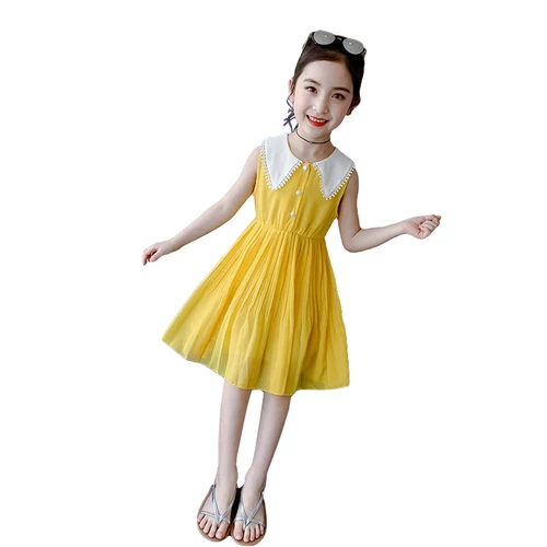 Летнее платье, летняя юбка, летний детский шифоновый наряд маленькой принцессы, популярно в интернете