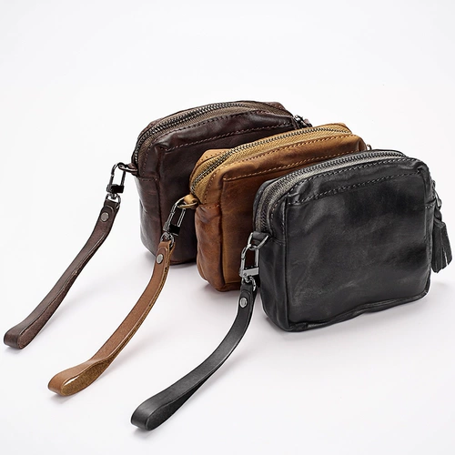 Сумка с петлей на руку, кожаная маленькая маленькая сумка клатч для отдыха, из натуральной кожи, воловья кожа