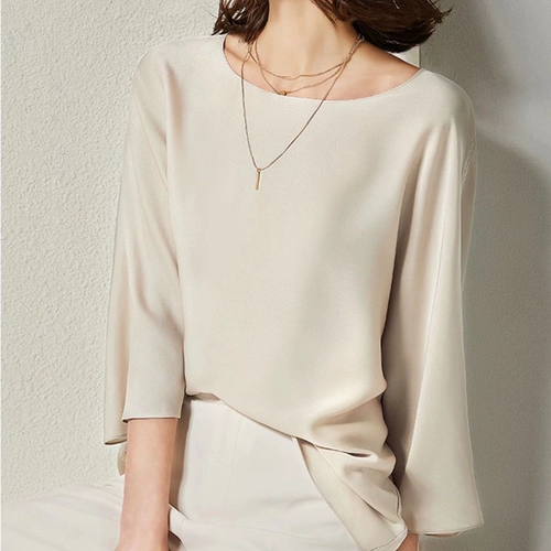 Шелковая рубашка, футболка, оверсайз