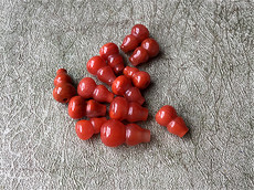 DIY аксессуары 。天然川料南红玛瑙柿子红火焰纹超小葫芦.背云弟子珠diy配件145