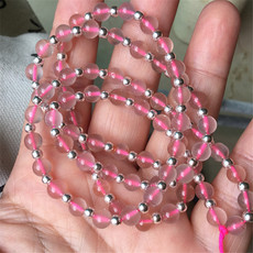 DIY аксессуары 天然川料南红荔枝冻925银小珠挂绳