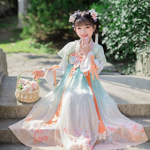 Ханьфу, осеннее детское платье, тонкая летняя юбка, китайский стиль