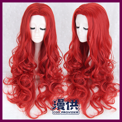 taobao agent Sister Shuo Xue Meow cos wigs of M -shaped bangs back rolled red