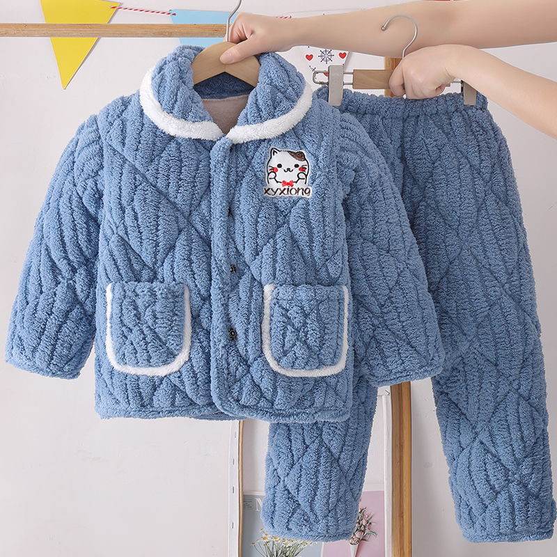 三层加厚夹棉睡衣 不褪色 不起球 不掉毛