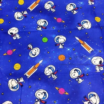 taobao agent Wide 105 Customized flat -grained cotton cloth Snoopy blue cartoon dress shirt handmade bag tablecloth