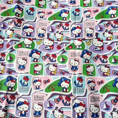 taobao agent M209 zero-material thick canvas HK-19006 white background hello kitty dressed as pirate 70*90cm200g