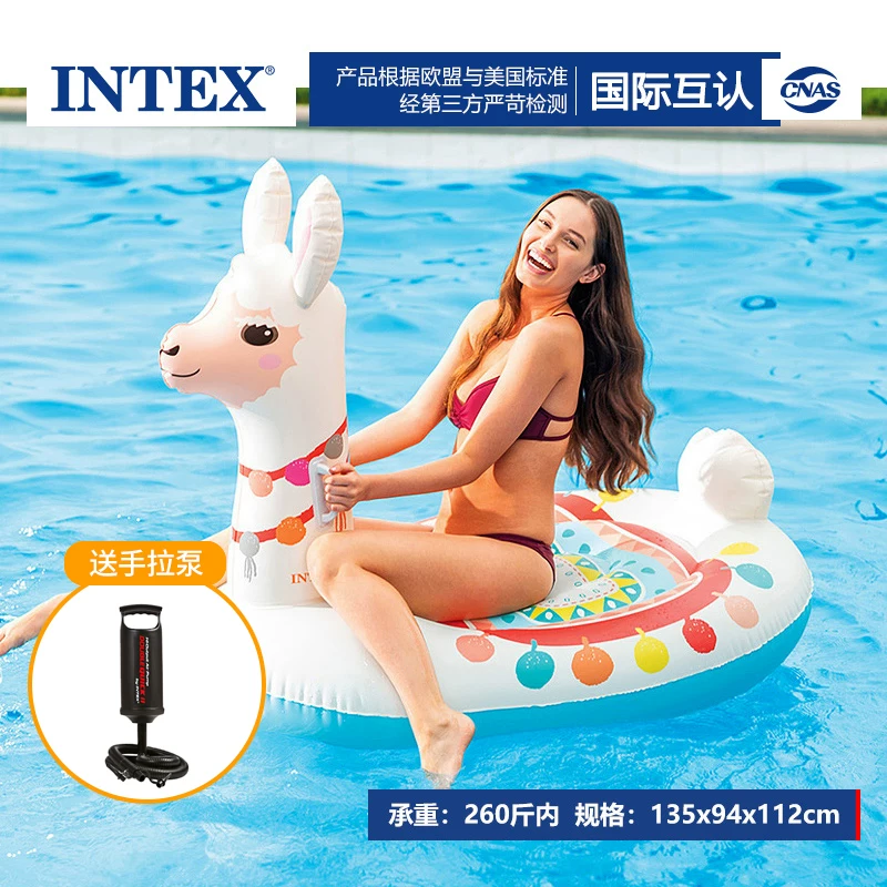 Плавательный надувной круг INTEX для взрослых, надувная игрушка, фламинго, единорог