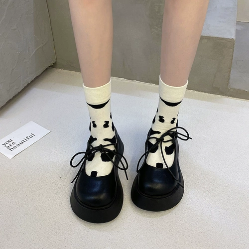 Летняя тонкая японская обувь для кожаной обуви на платформе, коллекция 2021, французский стиль