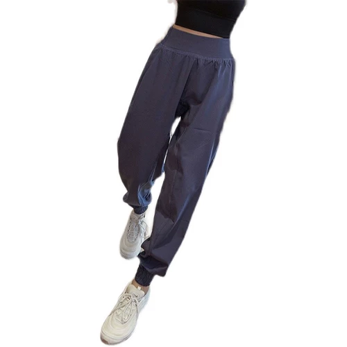 Быстросохнущие летние тонкие штаны для тренировок, леггинсы для спортзала, для бега, свободный крой, высокая талия
